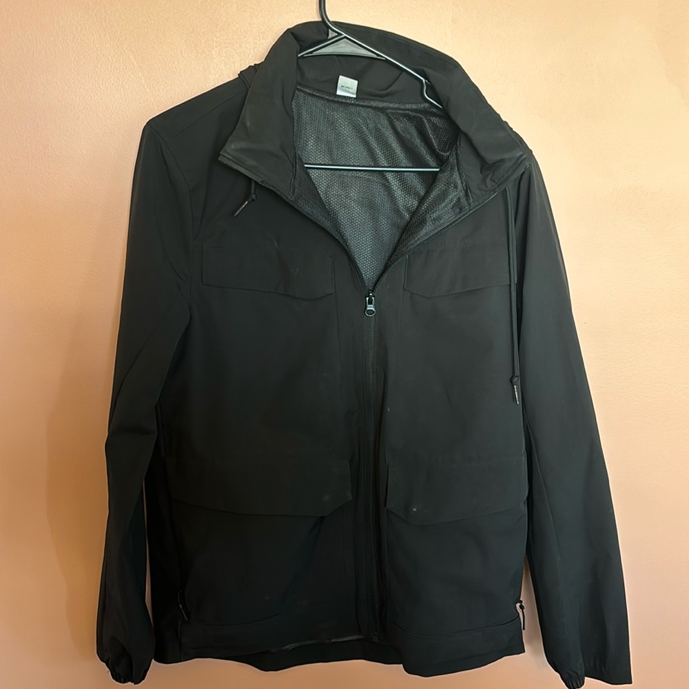 Men’s weatherproof jacket with hood - Old Navy active Small / black